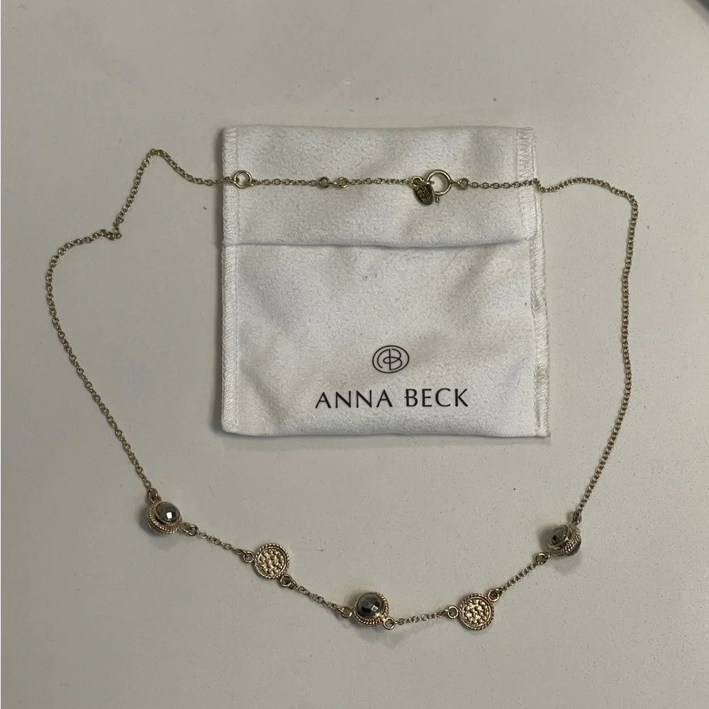 Elegant Anna Beck Gold Over Sterling Silver Station Necklace - Picture 2 of 7